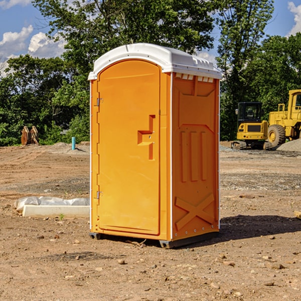 how often are the portable restrooms cleaned and serviced during a rental period in Benton Ridge Ohio